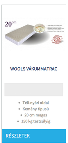 Wools vákuum matrac Wools vákuum matrac