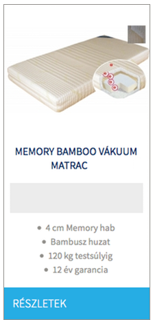 Memory Bamboo vákuum matrac