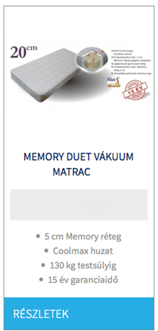 Memory Duet vákuum matrac Memory Duet vákuum matrac